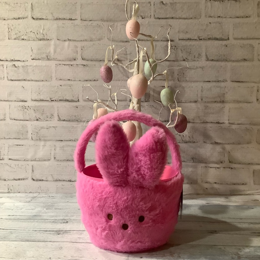 Just Born Peeps Faux Fur Pink Easter Basket
